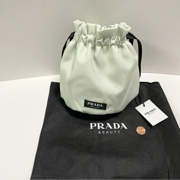 Prada Beauty Pouch Drawstring Light Green Dust Bag . - Picture 13 of 13